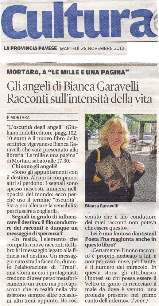 Oscurita angeli La Provincia Pavese 26 novembre 2013-2